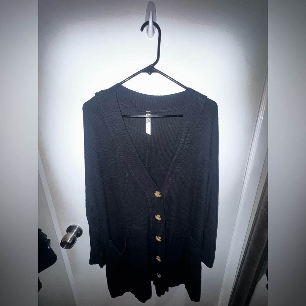 Free People Black Cardigan Sweater